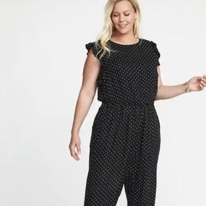 Old Navy Polka Dot Ruffle Trim Jumpsuit-NWOT